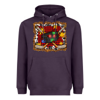 Plum hockey christmas with lights and stars Heavyweight Hoodie - FaDigitalArtStudio