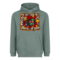 Sage hockey christmas with lights and stars Heavyweight Hoodie - FaDigitalArtStudio