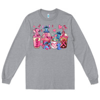 Heather Grey breast cancer stitch coffee cups Long Sleeve Tee - AdoDesignShop
