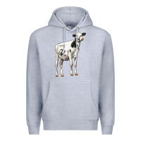 Heather Grey Holstein Heifer Premium Hoodie - LillyAllenDesigns