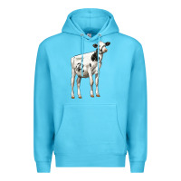 Ocean Blue Holstein Heifer Premium Hoodie - LillyAllenDesigns