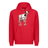 Red Holstein Heifer Premium Hoodie - LillyAllenDesigns