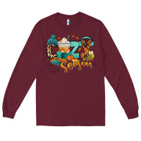 Burgundy Cozy season Fall Long Sleeve Tee - RanaPortraitStore