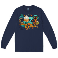 Navy Cozy season Fall Long Sleeve Tee - RanaPortraitStore