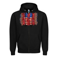 Black 4th of july brushstroke Zipper Hoodie - Zillion Design Studio