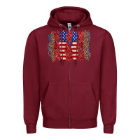 Burgundy 4th of july brushstroke Zipper Hoodie - Zillion Design Studio