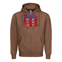 Chestnut 4th of july brushstroke Zipper Hoodie - Zillion Design Studio