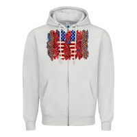 Dove Grey 4th of july brushstroke Zipper Hoodie - Zillion Design Studio