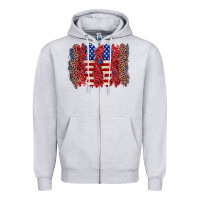 Heather Grey 4th of july brushstroke Zipper Hoodie - Zillion Design Studio
