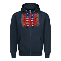 Navy 4th of july brushstroke Zipper Hoodie - Zillion Design Studio