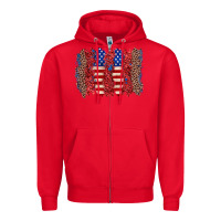 Red 4th of july brushstroke Zipper Hoodie - Zillion Design Studio