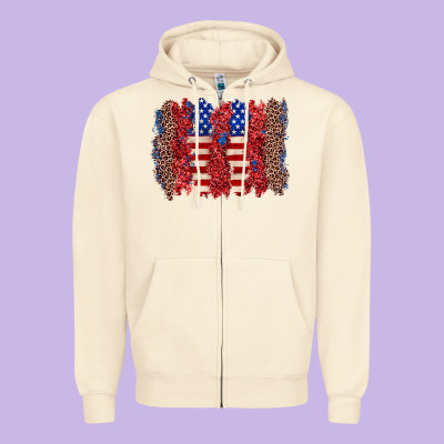 4th Of July Brushstroke Zipper Hoodie Designed By Zillion Design Studio