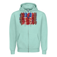 Seafoam 4th of july brushstroke Zipper Hoodie - Zillion Design Studio