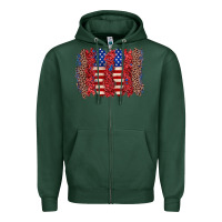 Sports Green 4th of july brushstroke Zipper Hoodie - Zillion Design Studio