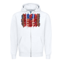 White 4th of july brushstroke Zipper Hoodie - Zillion Design Studio