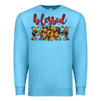 Ocean Blue Christmas blessed mom Premium Sweatshirt - JahusDesignShop