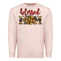 Pale Pink Christmas blessed mom Premium Sweatshirt - JahusDesignShop