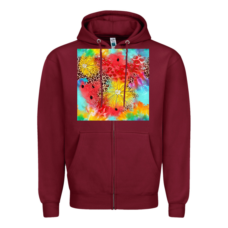 Fruits Leopard Seamless Pattern Zipper Hoodie by Zillion Design Studio | Teevron