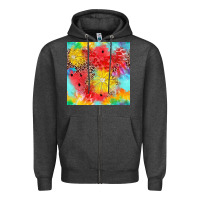 Charcoal Heather fruits leopard seamless pattern Zipper Hoodie - Zillion Design Studio