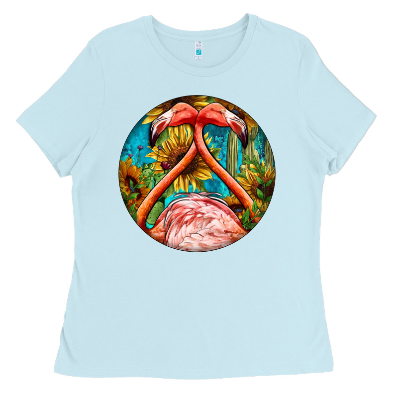 Flamingos With Western Background Ladies Tee by BarkalooDesign | Teevron