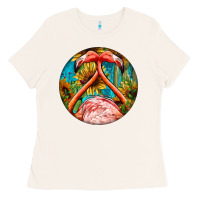 Bone flamingos with western background Ladies Tee - BarkalooDesign
