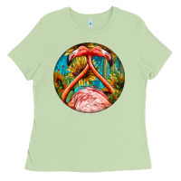 Matcha flamingos with western background Ladies Tee - BarkalooDesign