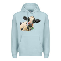 Blue Mist holstein heifer face Premium Hoodie - LillyAllenDesigns