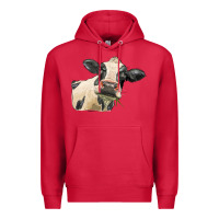 Cardinal holstein heifer face Premium Hoodie - LillyAllenDesigns