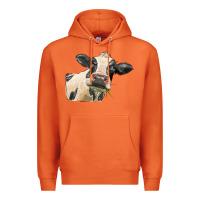 Carrot holstein heifer face Premium Hoodie - LillyAllenDesigns