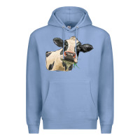 Colony Blue holstein heifer face Premium Hoodie - LillyAllenDesigns