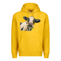 Lemon holstein heifer face Premium Hoodie - LillyAllenDesigns