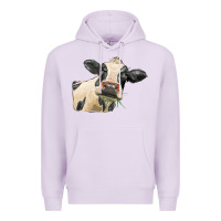 Lilac holstein heifer face Premium Hoodie - LillyAllenDesigns