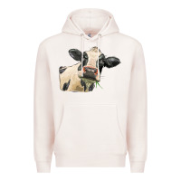 Pale Pink holstein heifer face Premium Hoodie - LillyAllenDesigns