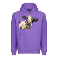 Purple holstein heifer face Premium Hoodie - LillyAllenDesigns