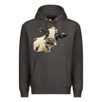 Smoke holstein heifer face Premium Hoodie - LillyAllenDesigns