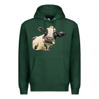 Sports Green holstein heifer face Premium Hoodie - LillyAllenDesigns