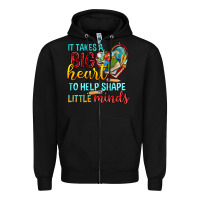 Black big heart to help shape little minds tbw Zipper Hoodie - texasbilliewilder