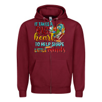 Burgundy big heart to help shape little minds tbw Zipper Hoodie - texasbilliewilder