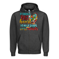 Charcoal Heather big heart to help shape little minds tbw Zipper Hoodie - texasbilliewilder