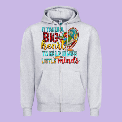 Big Heart To Help Shape Little Minds Tbw Zipper Hoodie Designed By Texasbilliewilder
