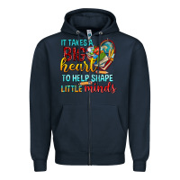 Navy big heart to help shape little minds tbw Zipper Hoodie - texasbilliewilder
