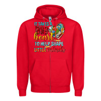 Red big heart to help shape little minds tbw Zipper Hoodie - texasbilliewilder