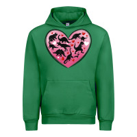Emerald dinosaur valentine heart Urban Hoodie - MaliasSmallBusiness