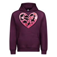 Mauve Wine dinosaur valentine heart Urban Hoodie - MaliasSmallBusiness