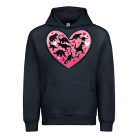 Navy dinosaur valentine heart Urban Hoodie - MaliasSmallBusiness
