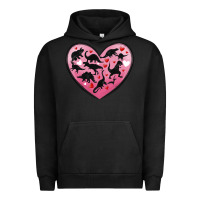 Pigment Black dinosaur valentine heart Urban Hoodie - MaliasSmallBusiness