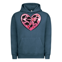 Pigment Midnight Navy dinosaur valentine heart Urban Hoodie - MaliasSmallBusiness
