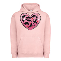 Pigment Salmon dinosaur valentine heart Urban Hoodie - MaliasSmallBusiness