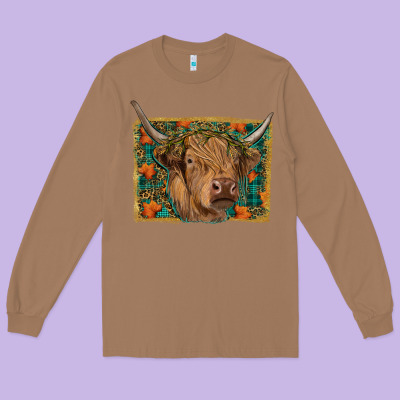 Long Sleeve Tee Fall Cow