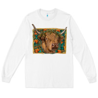 White Fall Cow Long Sleeve Tee - RanaPortraitStore